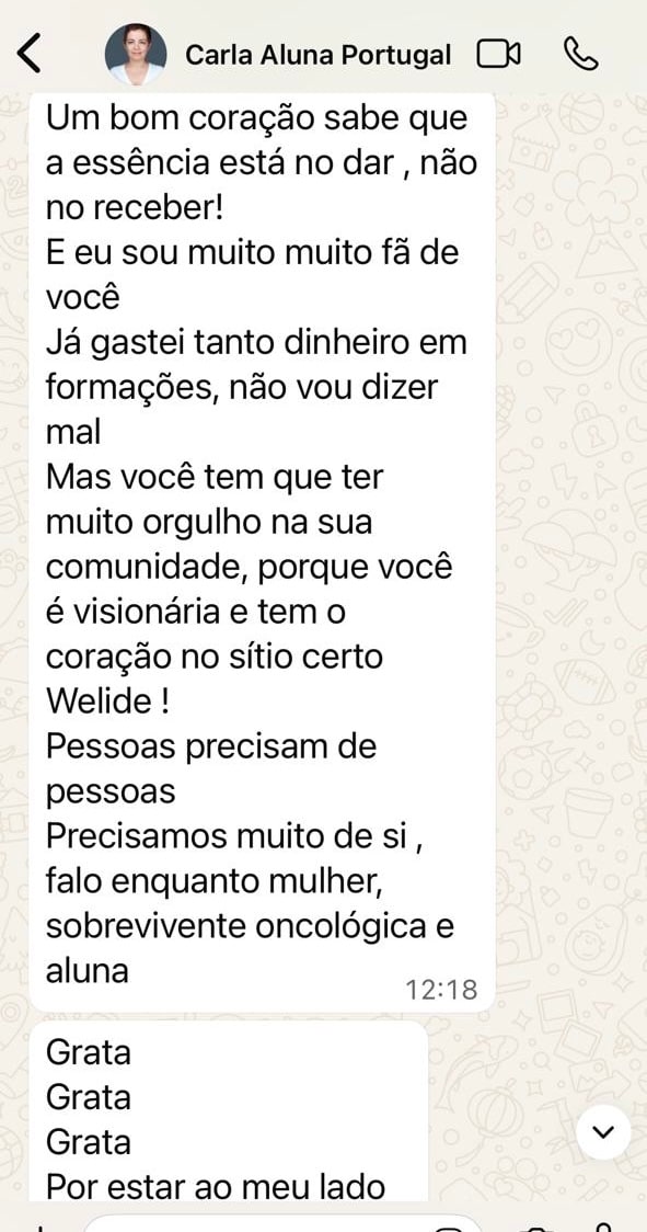 Depoimento de aluna sobre o Mapeamento de Aréolas